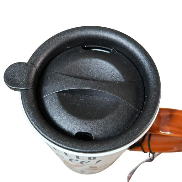 NWT Hello Fall! by Sheffield Home 6.5" Tall Fall Ceramic Travel Mug With Lid - Picture 4 of 11